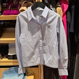 Kenzie Women’s Blue & White Stripe Button-Down Shirt